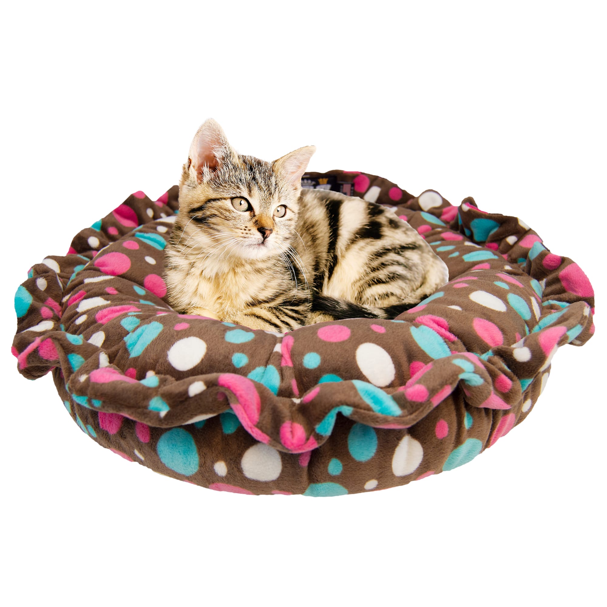 Bessie  Barnie Ultra Plush Deluxe Cake Pop Lollipop Pet Lily Pod Cat Bed， 24