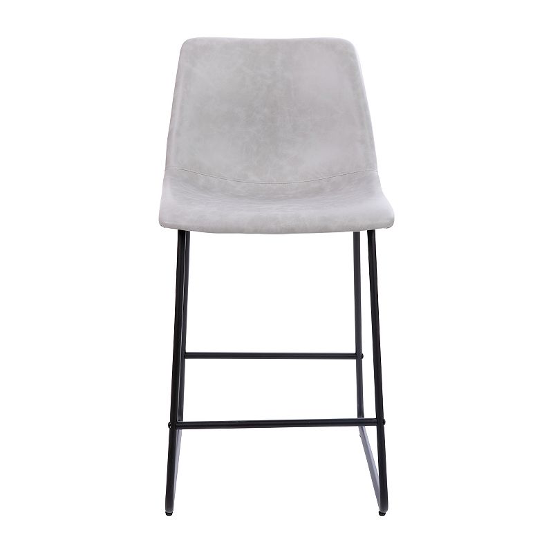 Flash Furniture 24-in. Faux-Leather Counter-Height Bar Stool 2-Piece Set