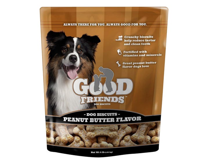 Good Friends Peanut Butter Flavor Dog Treats， 4 lb. Bag