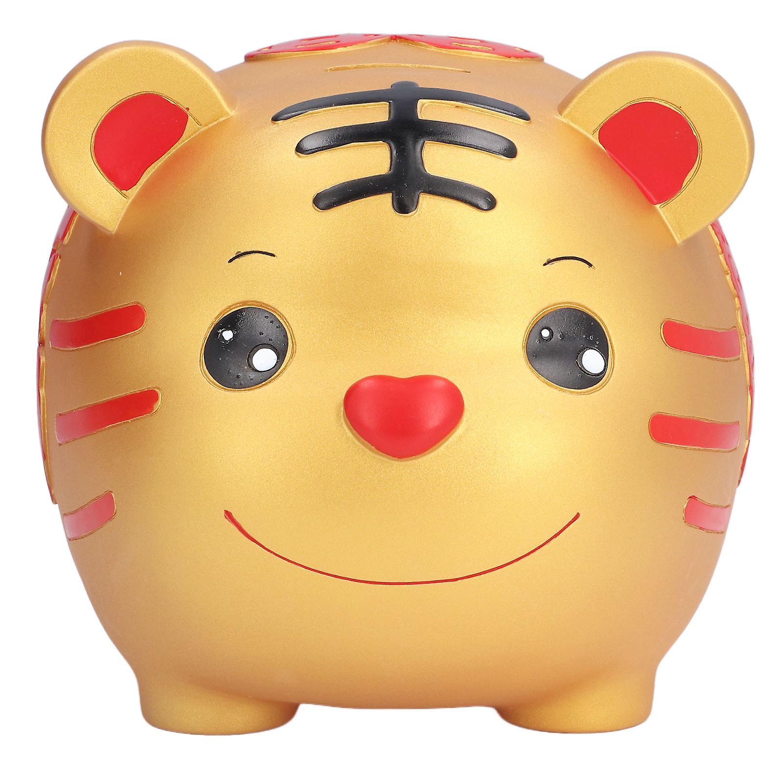 Coin Bank Cute Cartoon Tiger Shape Hand Painted Piggy Bank For Children Gift Home Decoration Coins Storagesmall Red