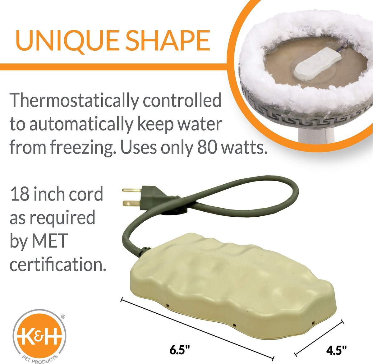 KandH Pet Products Ice Eliminator Super Birdbath Deicer