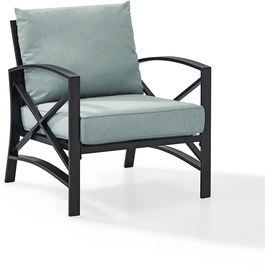 Kaplan Blue Mist and Bronze Patio Armchair