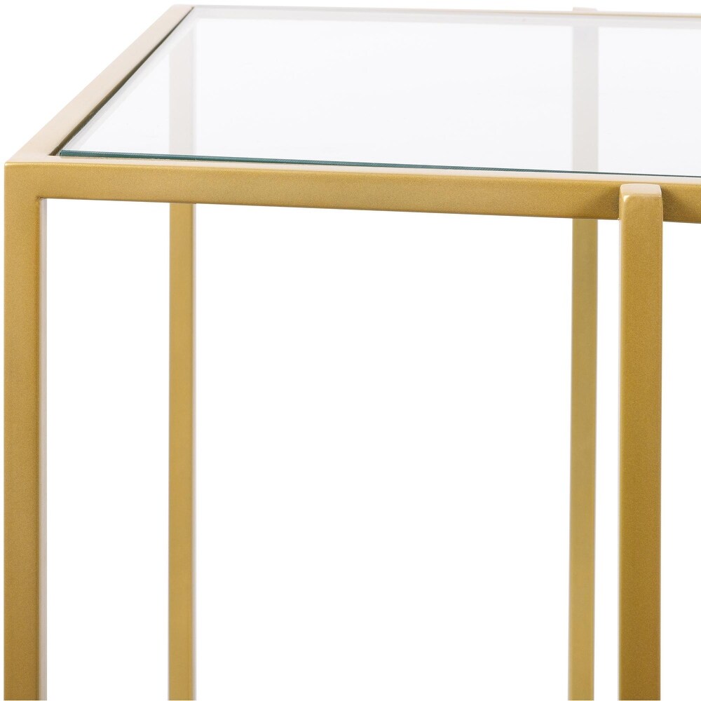 Alecsis Glass Two Tier 30 inch Console Table