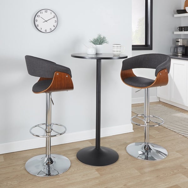 Carson Carrington Sauda Adjustable Bar Stool with Wheel Footrest (Set of 2)