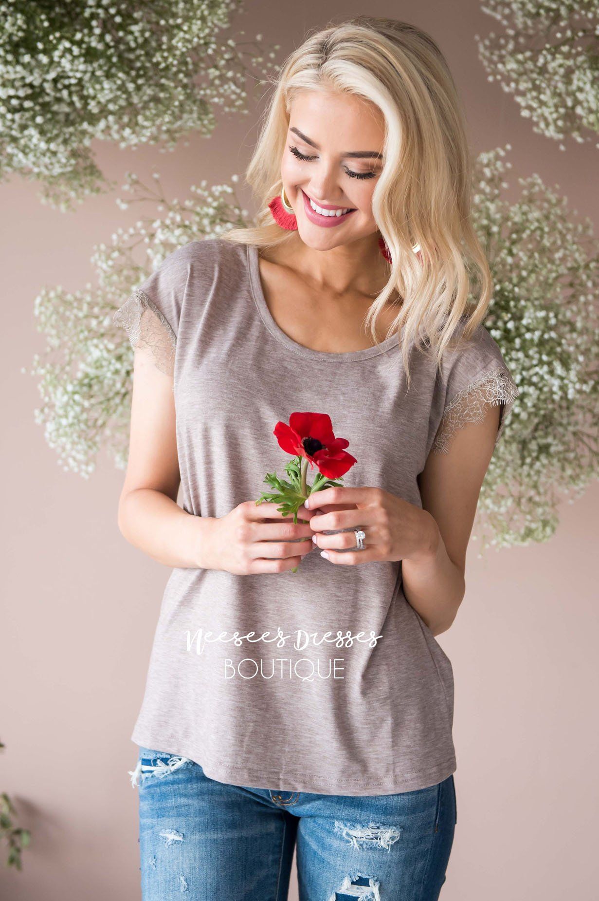 Be a Wildflower Lace Sleeve Top