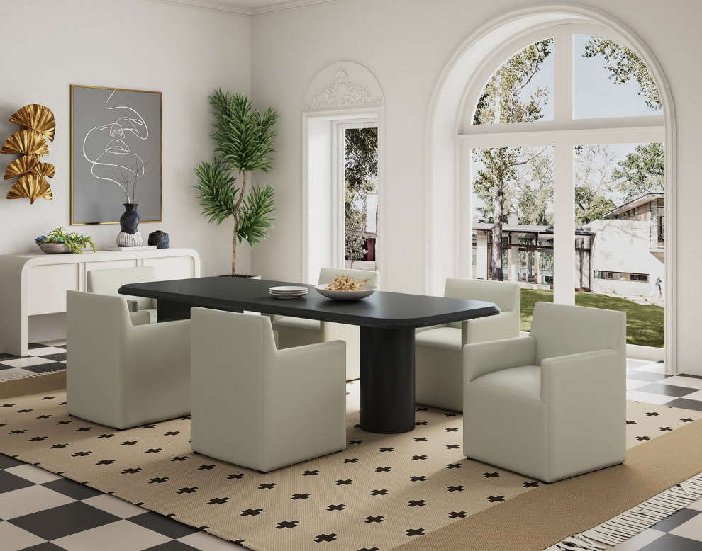 Anna Faux Leather Dining Armchair   Contemporary   Dining Chairs   by Manhattan Comfort  Houzz