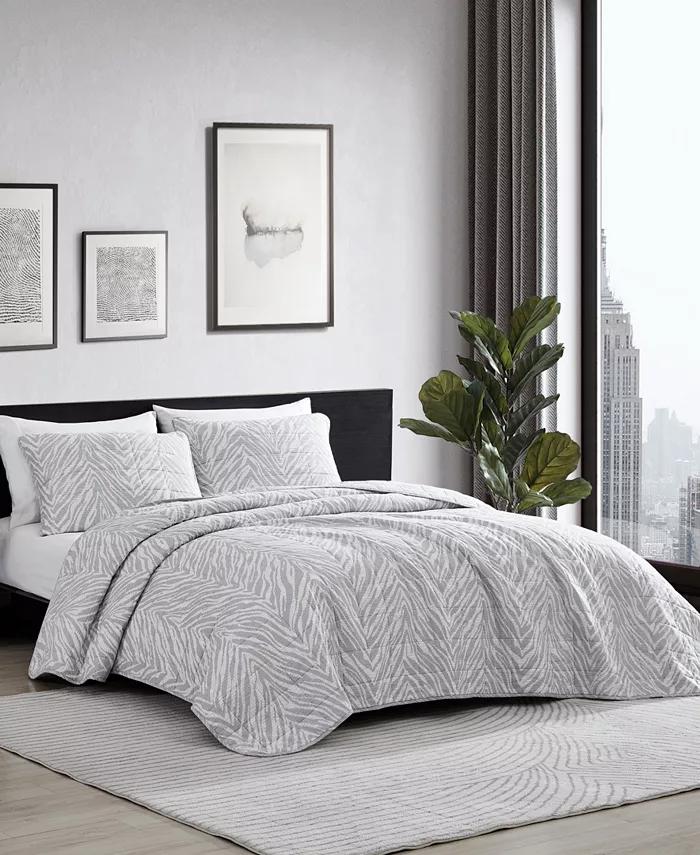 Kenneth Cole New York CLOSEOUT! Urban Zebra 3 Piece Full Queen Quilt Set