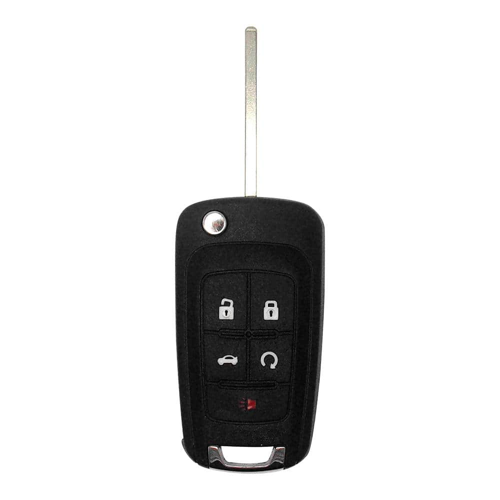 Car Keys Express GM Simple Key - 5 Button Flip Key with Trunk and Remote Start GMFK5TRSSK-PK