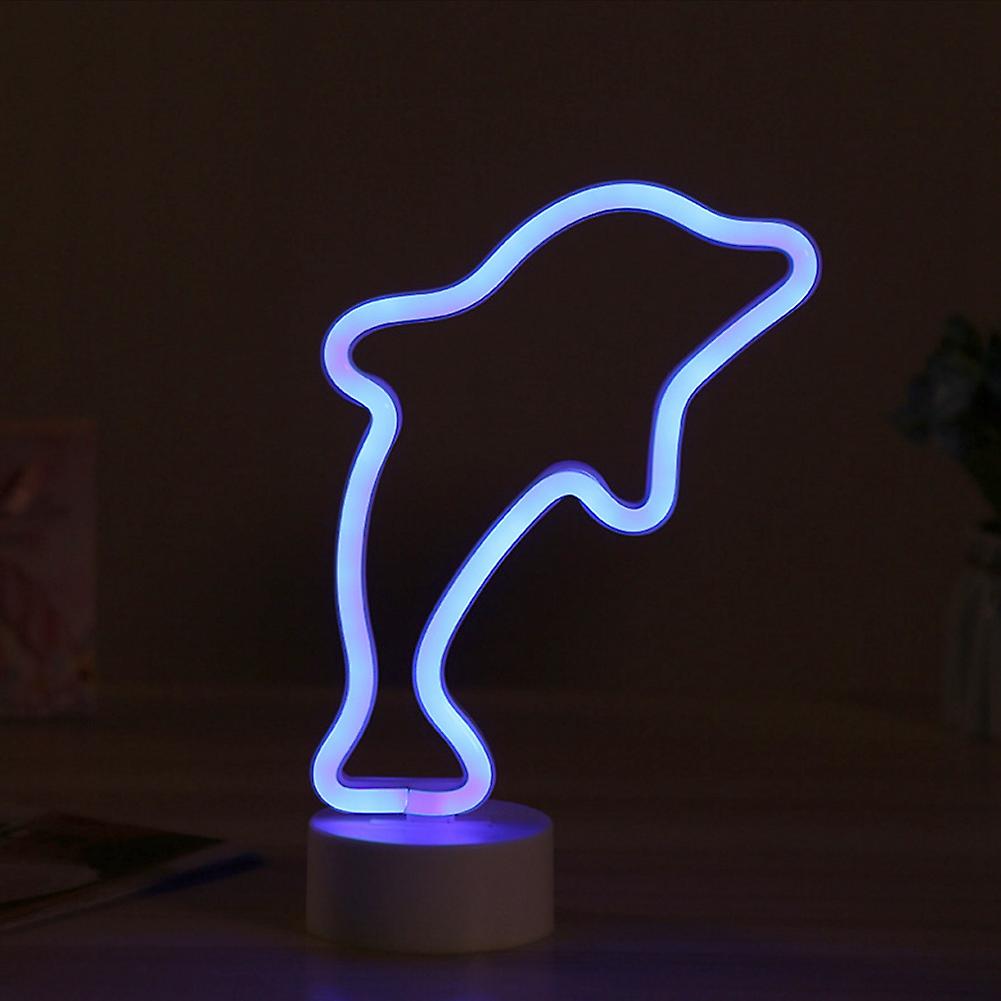 Dolphin Shaped Led Neon Light Waterproof Small Night Light Lamp For Room Decor