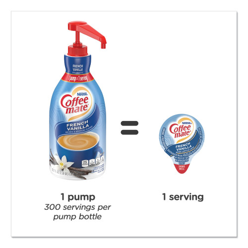 Coffee-mate Liquid Coffee Creamer， French Vanilla， 1.5 Liter Pump Bottle， 2/Carton (31803CT)