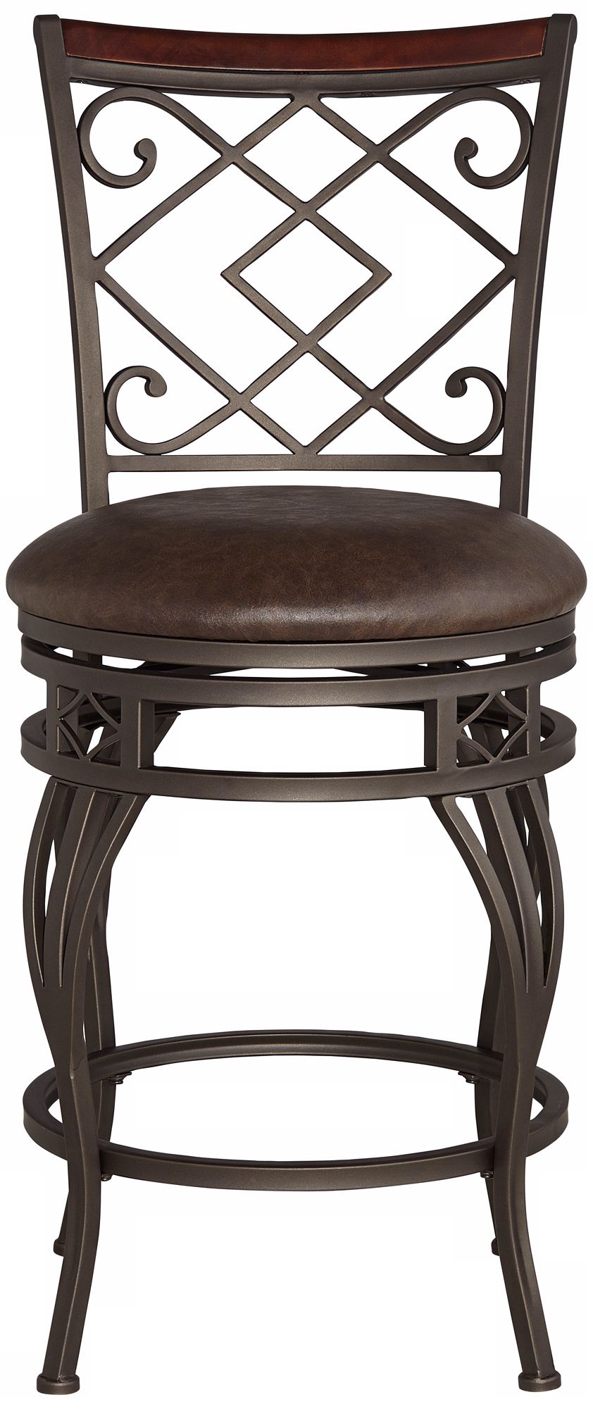 Kensington Hill Bar Stool with Swivel， Brown