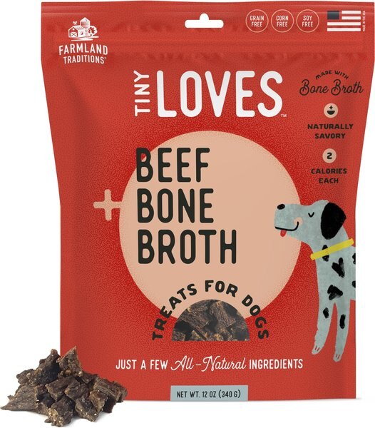 Farmland Traditions Tiny Loves Beef with Bone Broth Flavored Jerky Dog Treats