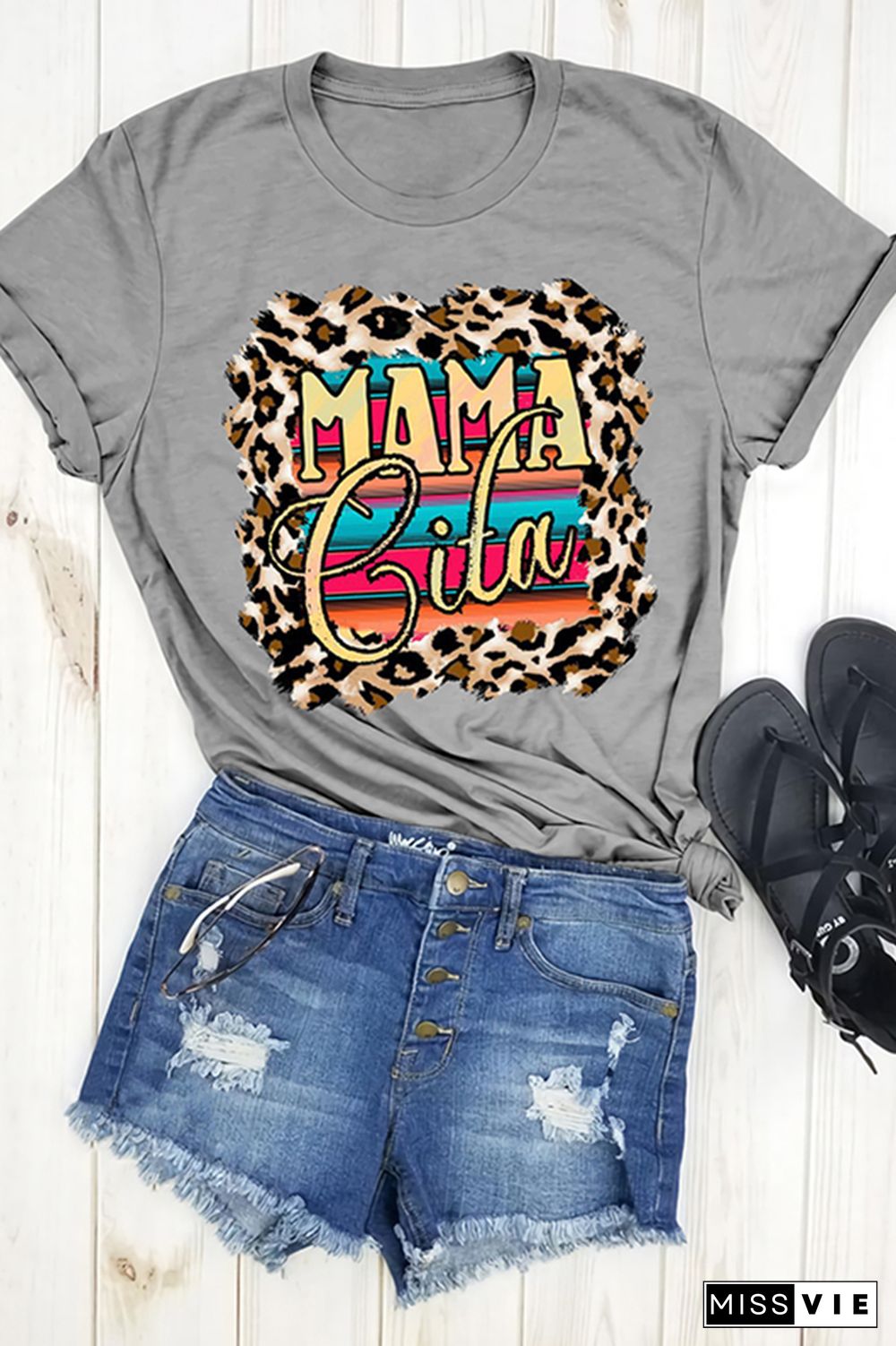 Mama Cita Print Graphic Tees for Women Wholesale Short Sleeve T shirts Top