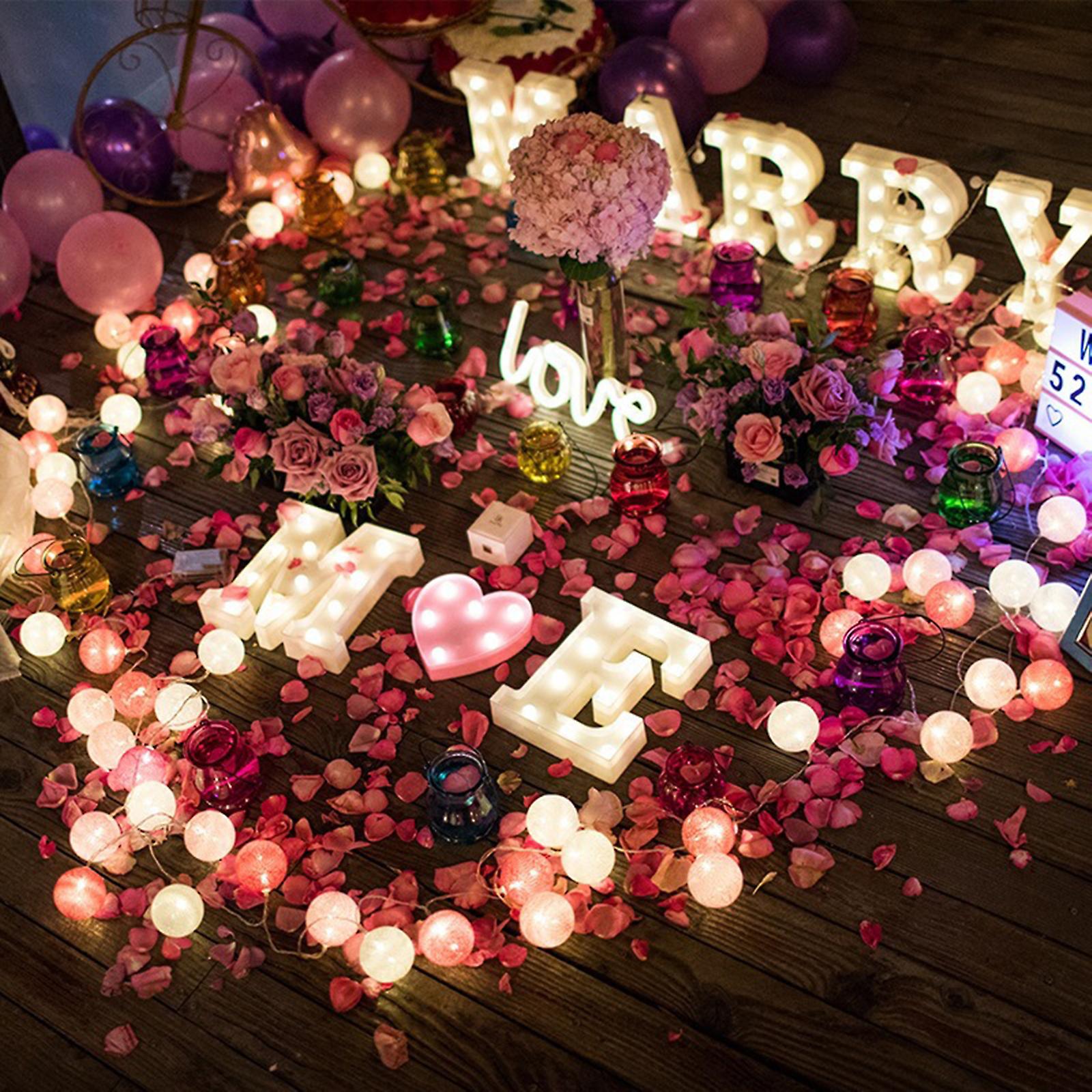 Heart Shape Design Leds Light Standing Sign With Bulbs Night Lamp Warm White Constant Bright Light Effect 2 * Aa Cell Operated Ip42 Water Resistance F