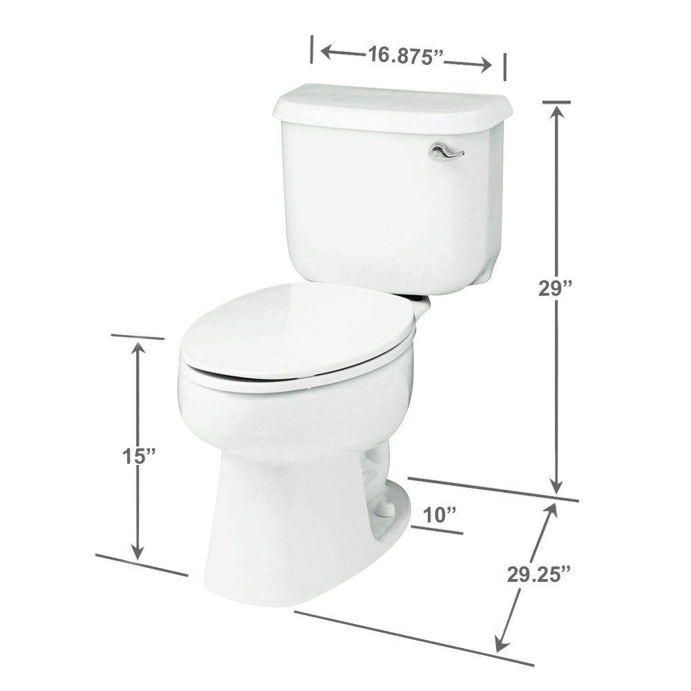 Sterling Windham 10 in. Rough-In 2-Piece 1.6 GPF Single Flush Elongated Toilet in White 402210-0