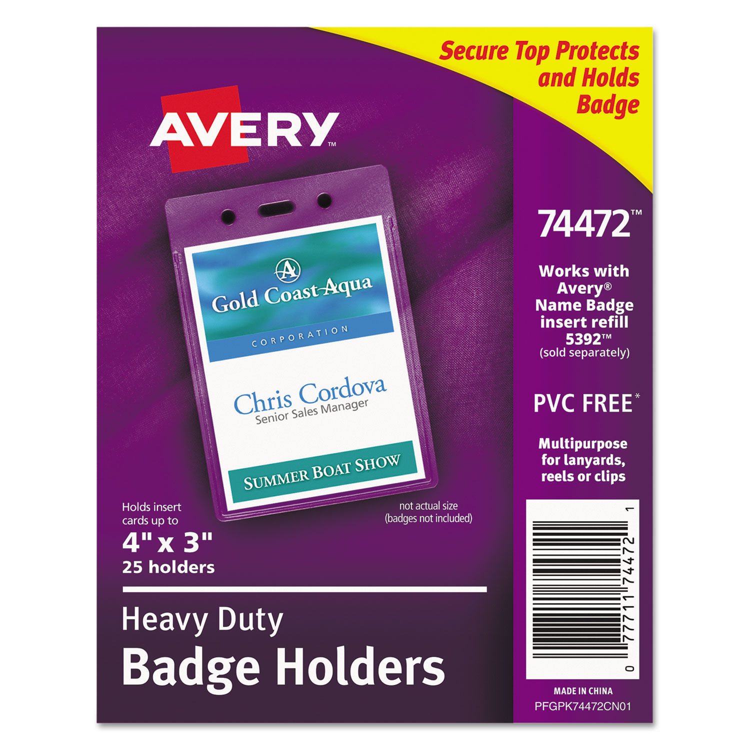 Secure Top Heavy-Duty Badge Holders by Averyandreg; AVE74472