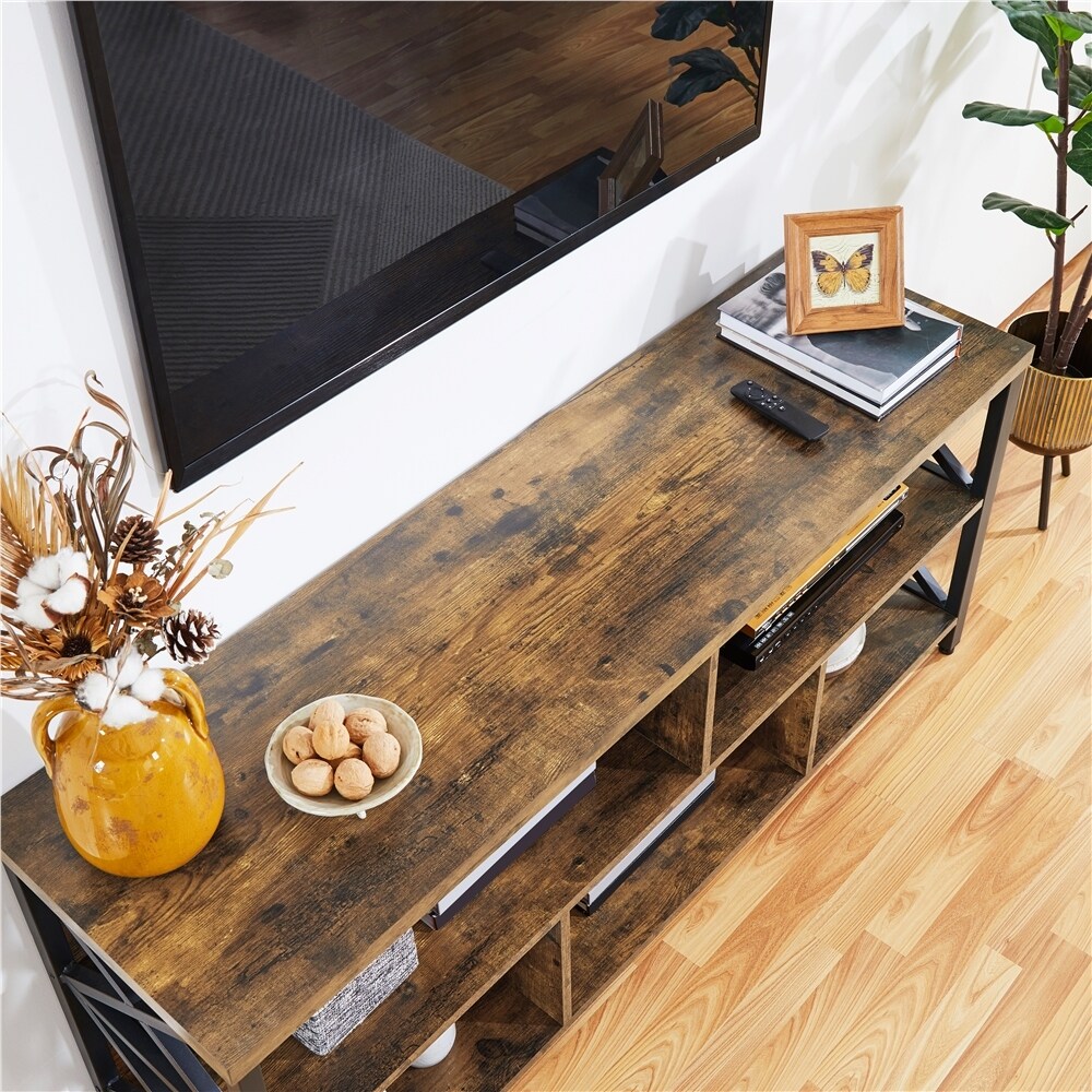 Yaheetech 65 Inch Industrial TV Stand with 5 Storage Cabinets for TVs