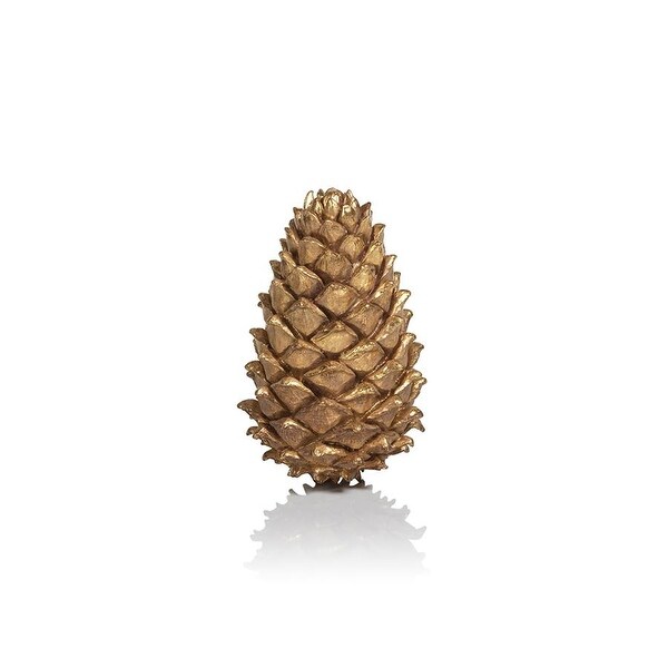 8.5 Tall Golden Decorative Pinecone Figurines，Set of 2