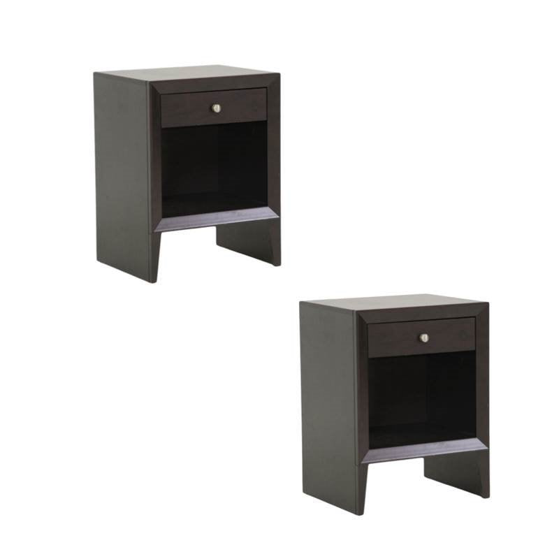 Home Square Set of 2 Nightstand in Dark Brown