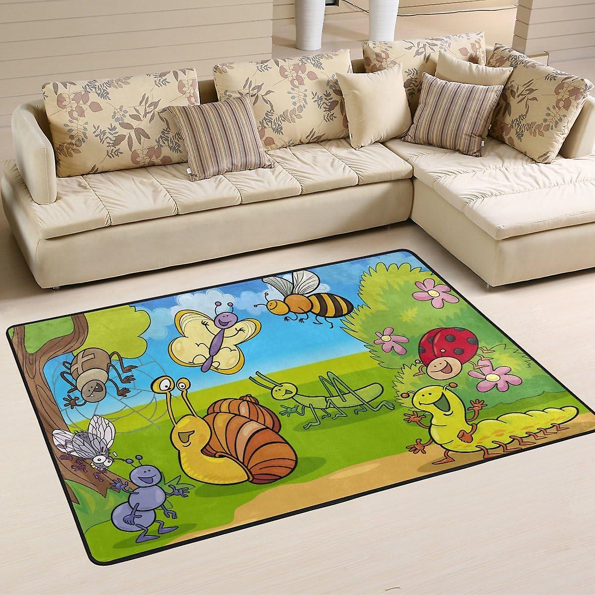 Colourlife Cartoon Wild Animals Lightweight Carpet Mats Area Soft Rugs Floor Mat Doormat Decoration For Rooms Entrance 36 X 24 Inches