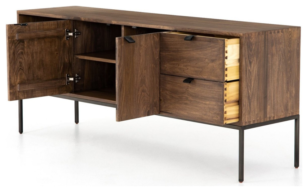 Fulton Industrial Modular Media Console Cabinet 69 quot  Industrial   Entertainment Centers And Tv Stands   by Zin Home  Houzz