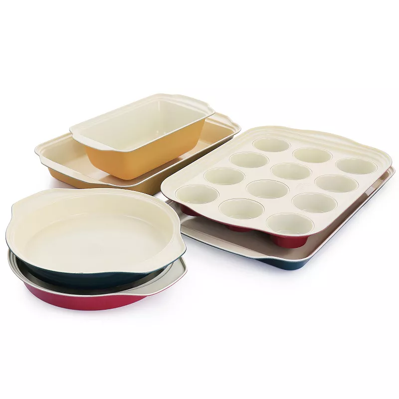 Spice by Tia Mowry Savory Saffron 6 Piece Ceramic Nonstick Bakeware Set in Multi