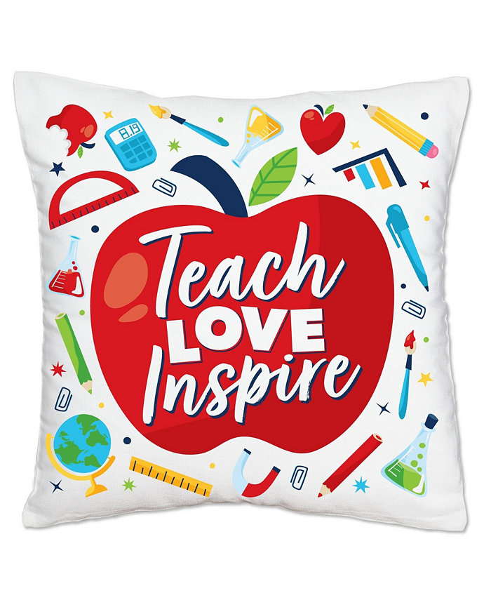 Big Dot of Happiness Thank You Teachers Appreciation Decor Cushion Case Throw Pillow Cover 16 x 16 In