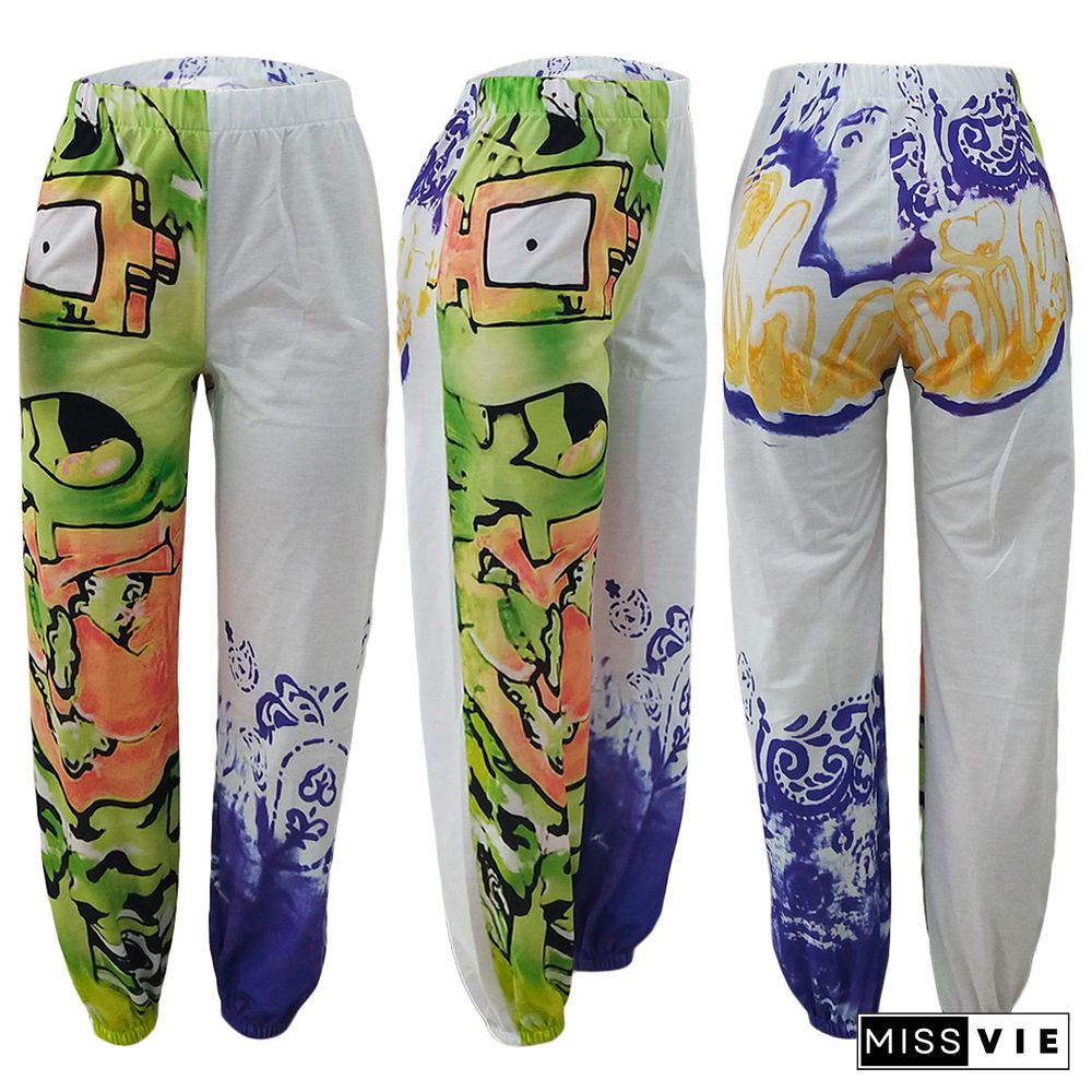 Urban Digital Positioning Printing Sports Harem Pants