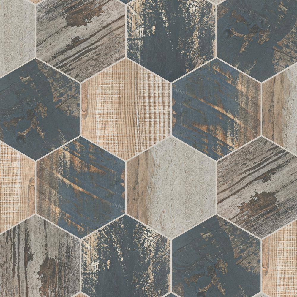 Merola Tile Gaugin Hex Catan Shadow 8-58 in. x 9-78 in. Porcelain Floor and Wall Tile (11.56 sq. ft.  case) FCD10GCX