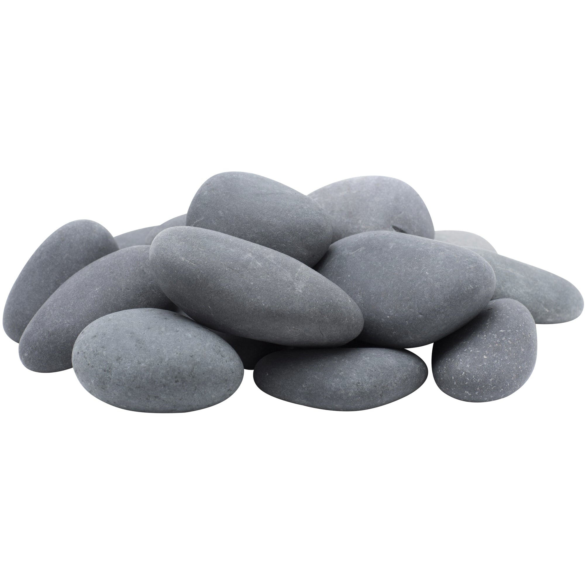 Rainforest Outdoor Decorative Natural Stone, Mexican Beach Pebbles, Grey, 3-5