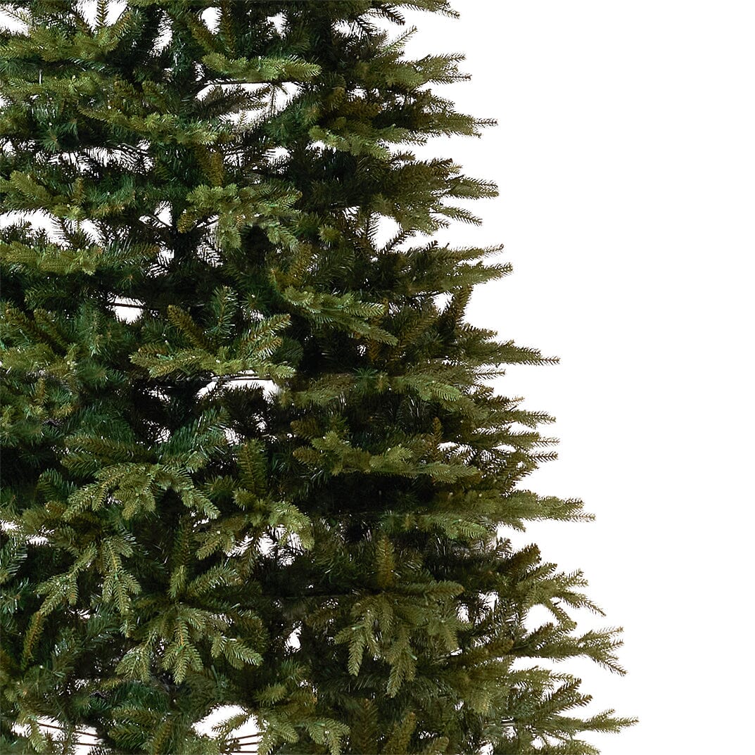 12' Belgium Fir Artificial Christmas Tree with 1500 LED Lights & 4962 Branches