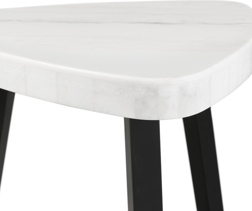 Picket House Lena White Marble Top End Table   Transitional   Side Tables And End Tables   by Homesquare  Houzz