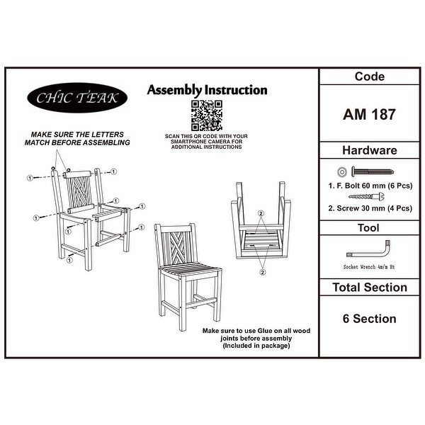 Teak Wood Chippendale Counter Stool without Arms