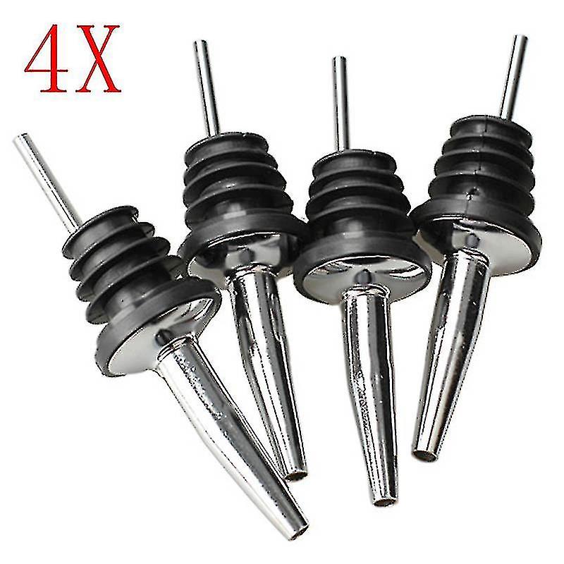 4pcs Stainless Steel Wine Aerator Pourer Wine Stopper Bottle Spout Bar Supplies