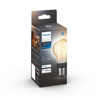 Philips Hue 40-Watt Equivalent A19 Smart LED Vintage Edison Tuneable White Light Bulb with Bluetooth (1-Pack) 563577