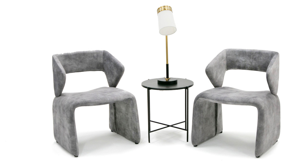 Modrest  Modern Linus Accent Light Gray Chair   Transitional   Armchairs And Accent Chairs   by Vig Furniture Inc.  Houzz