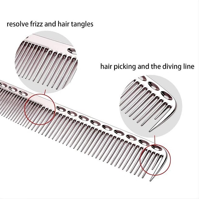 4pcs Professional Stainless Steel Comb Space Aluminum Comb For All Hair Types Hair Styling Comb Fine Cutting Comb Rat Tail Comb Detangling Comb