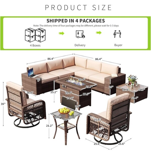 10Piece Wicker Sectional Sofa Set