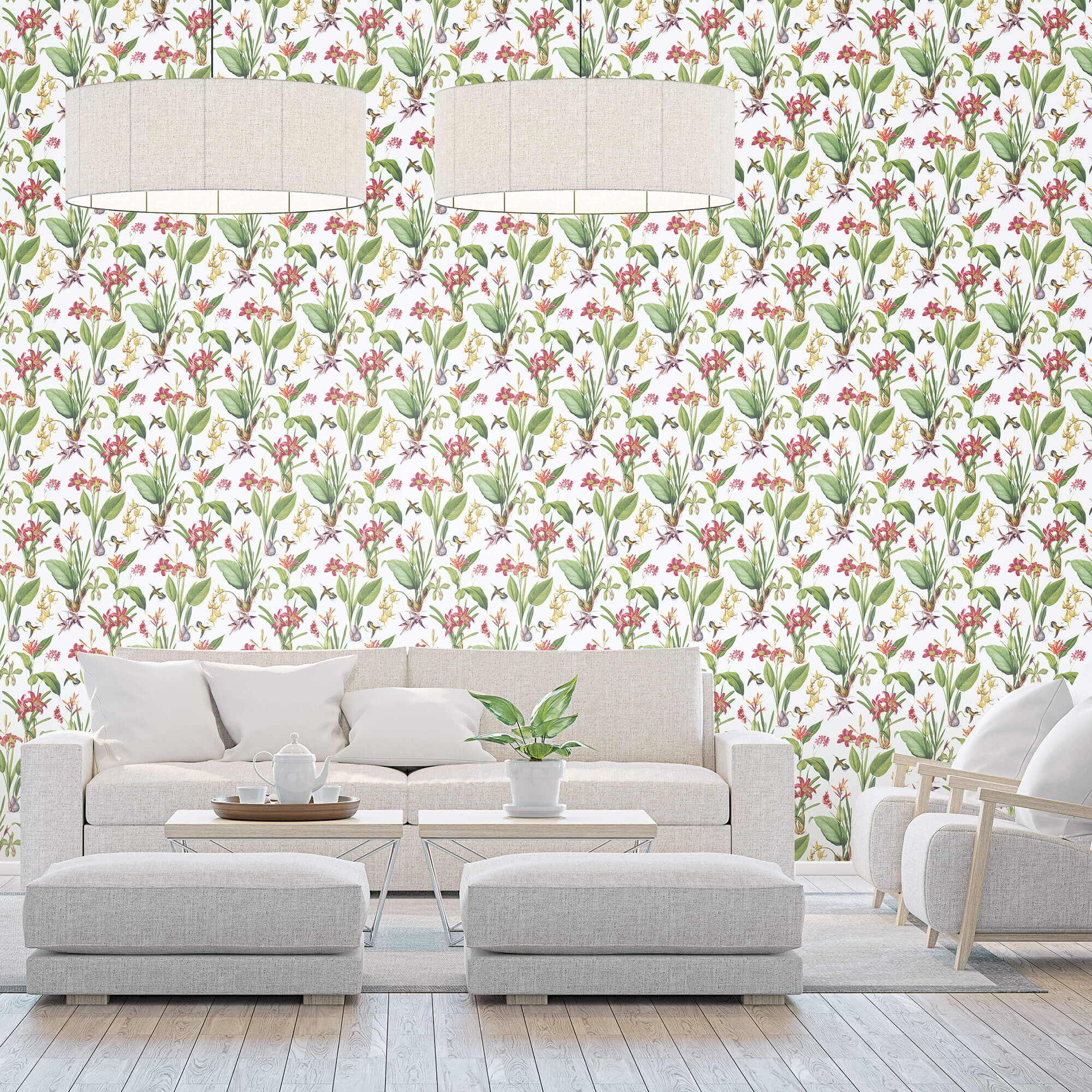 Cottage Botanical Fresh Wallpaper from the Secret Garden Collection