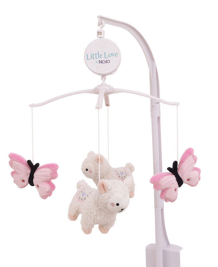 NoJo Sweet Llama and Butterflies Musical Mobile  12.5 x 29