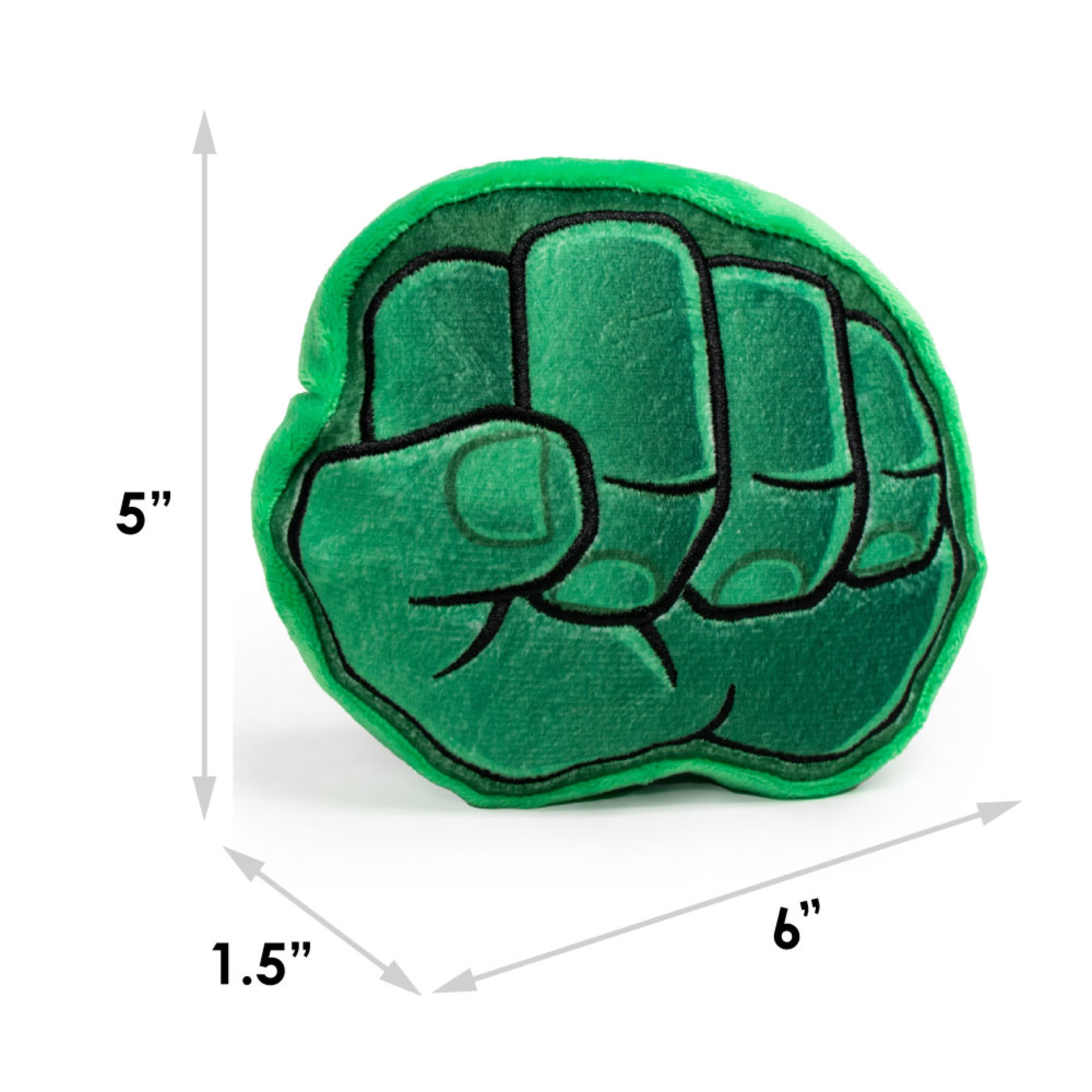 Buckle-Down Green Marvel Hulk Fist Plush Squeaker Dog Toy， Small