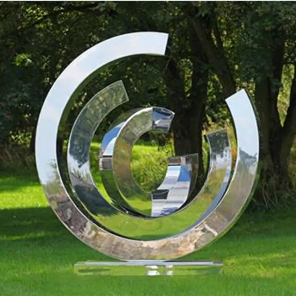 Custom stainless steel metal modern garden decoration outdoor sculpture