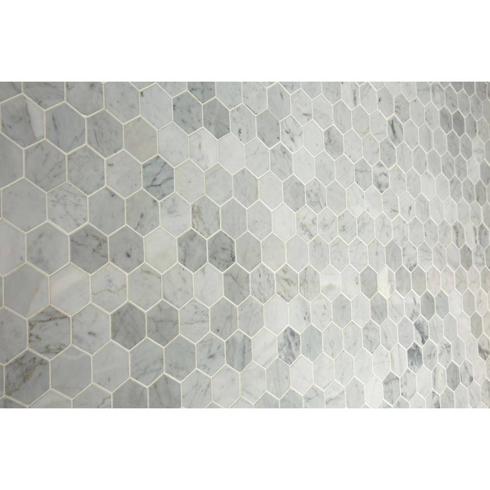 Daltile Restore Mist Honed 12 in. x 12 in. Marble Mosaic Tile (0.97 sq. ft. piece) ST832HEXCCMS1U