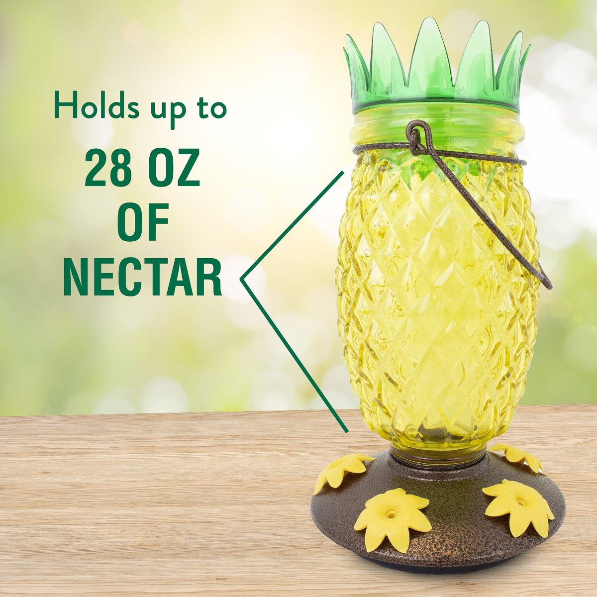 Perky-Pet Pineapple Top-Fill Glass Hummingbird Feeder