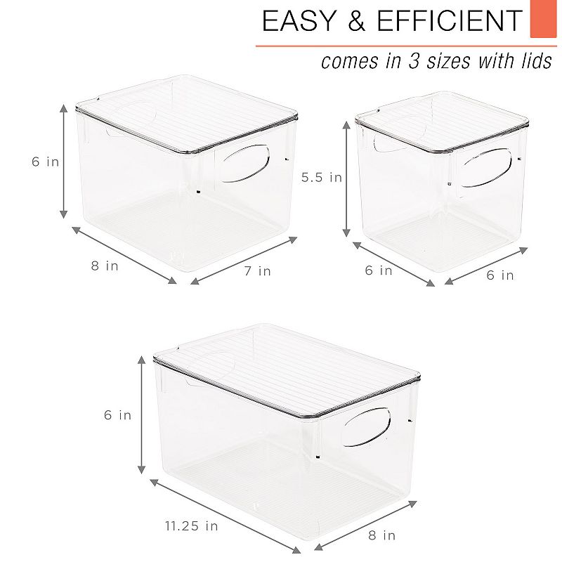 Sorbus Clear Bins Variety 3-piece Set