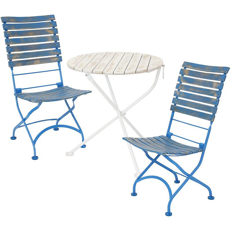 Sunnydaze Shabby Chic Cafe Folding Bistro Table And Chair