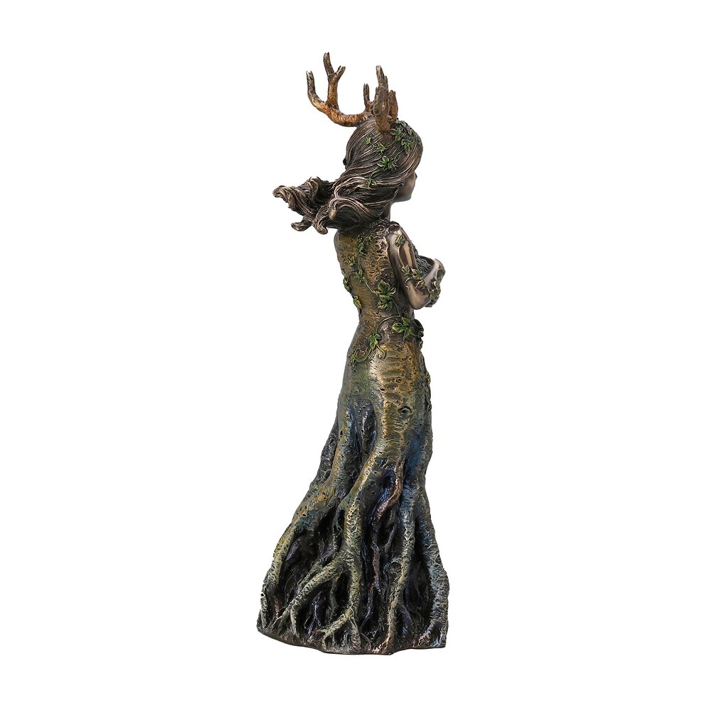 Sacred Grove Lullaby Antler Tree Goddess Resin Statue Nature Spirit   9.5 X 3.5 X 2.75 inches