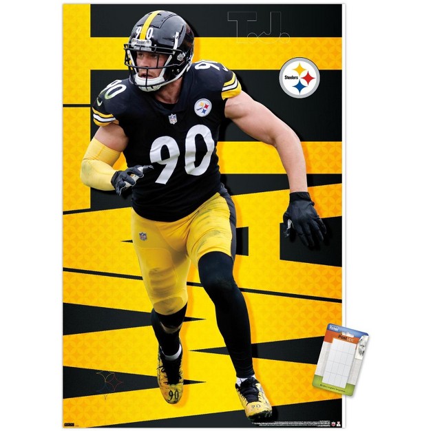 Trends International Nfl Pittsburgh Steelers T j Watt 21 Unframed Wall Poster Prints