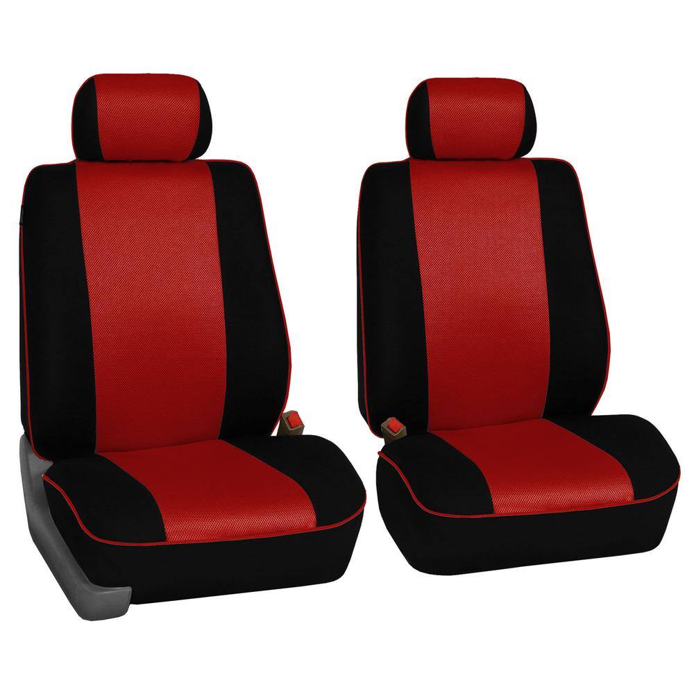 FH Group Cloth 47 in. x 23 in. x 1 in. Full Set Car Seat Covers DMFB063RED115