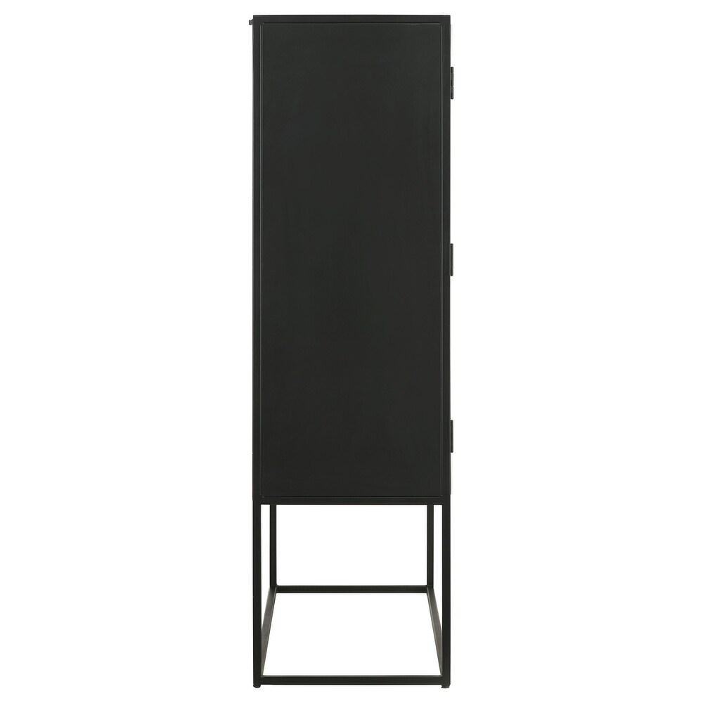 Coaster Furniture Jenna 2 door Bar Cabinet Black   39.50'' x 18.00'' x 63.00''